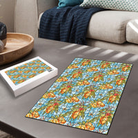 Vintage Hawaii Mango Puzzle Blue Hawaiian Palaka
