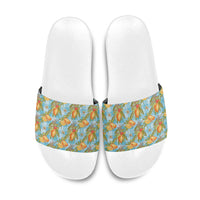 Vintage Hawaii Mango Slide Sandals Blue Hawaiian Palaka