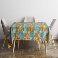 Vintage Hawaii Mango Tablecloth Blue Hawaiian Palaka