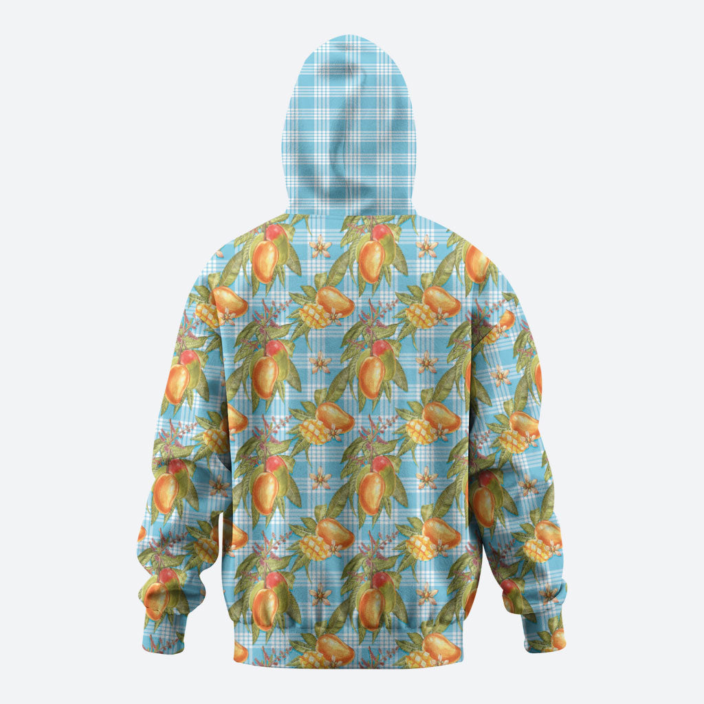 Vintage Hawaii Mango Zip Hoodie Blue Hawaiian Palaka