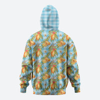 Vintage Hawaii Mango Zip Hoodie Blue Hawaiian Palaka