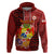 Personalized Tonga Hoodie Coat Of Arms Tongatapu With Ngatu Pattern LT05 Red - Polynesian Pride