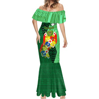 Personalized Tonga Mermaid Dress Coat Of Arms Haapai With Ngatu Pattern LT05 - Polynesian Pride