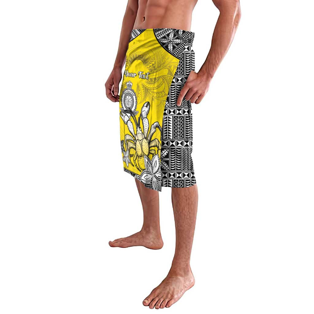 Personalised Happy Niue Constitution Day Lavalava Niuean Crab Hiapo Pattern Yellow Version LT05 - Polynesian Pride
