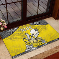 Happy Niue Constitution Day Rubber Doormat Niuean Crab Hiapo Pattern Yellow Version LT05 - Polynesian Pride