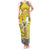 Personalised Happy Niue Constitution Day Tank Maxi Dress Niuean Crab Hiapo Pattern Yellow Version