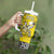 Personalised Happy Niue Constitution Day Tumbler With Handle Niuean Crab Hiapo Pattern Yellow Version