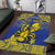 Niue The Rock Area Rug Niuean Crab Hiapo Pattern Blue Version