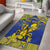 Niue The Rock Area Rug Niuean Crab Hiapo Pattern Blue Version