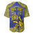 Personalised Niue The Rock Baseball Jersey Niuean Crab Hiapo Pattern Blue Version