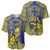 Personalised Niue The Rock Baseball Jersey Niuean Crab Hiapo Pattern Blue Version