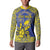 Personalised Niue The Rock Button Sweatshirt Niuean Crab Hiapo Pattern Blue Version