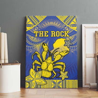 Niue The Rock Canvas Wall Art Niuean Crab Hiapo Pattern Blue Version LT05 - Polynesian Pride