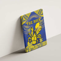 Niue The Rock Canvas Wall Art Niuean Crab Hiapo Pattern Blue Version LT05 - Polynesian Pride