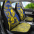 Niue The Rock Car Seat Cover Niuean Crab Hiapo Pattern Blue Version