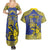 Personalised Niue The Rock Couples Matching Summer Maxi Dress and Hawaiian Shirt Niuean Crab Hiapo Pattern Blue Version