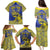 Personalised Niue The Rock Family Matching Puletasi and Hawaiian Shirt Niuean Crab Hiapo Pattern Blue Version