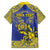 Personalised Niue The Rock Family Matching Puletasi and Hawaiian Shirt Niuean Crab Hiapo Pattern Blue Version