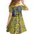 Personalised Niue The Rock Family Matching Summer Maxi Dress and Hawaiian Shirt Niuean Crab Hiapo Pattern Blue Version