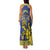 Personalised Niue The Rock Family Matching Tank Maxi Dress and Hawaiian Shirt Niuean Crab Hiapo Pattern Blue Version