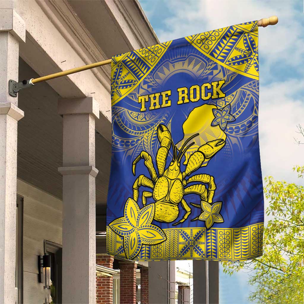 Niue The Rock Garden Flag Niuean Crab Hiapo Pattern Blue Version LT05 House Flag Blue - Polynesian Pride