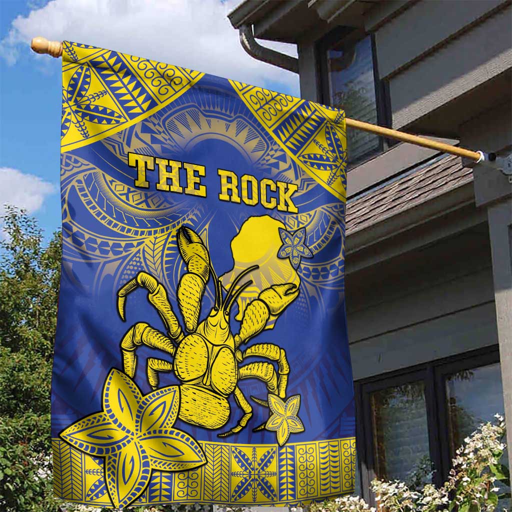 Niue The Rock Garden Flag Niuean Crab Hiapo Pattern Blue Version LT05 - Polynesian Pride