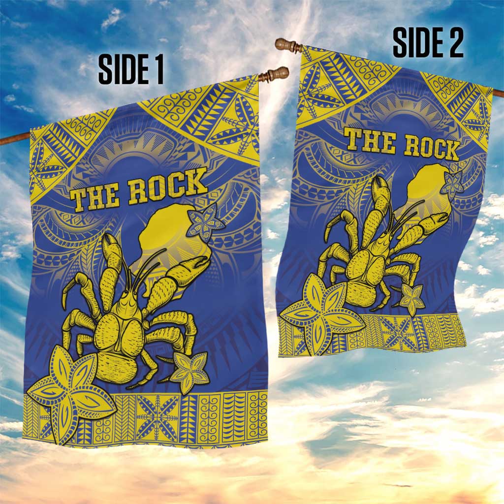 Niue The Rock Garden Flag Niuean Crab Hiapo Pattern Blue Version LT05 - Polynesian Pride