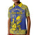 Personalised Niue The Rock Kid Polo Shirt Niuean Crab Hiapo Pattern Blue Version