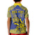 Personalised Niue The Rock Kid Polo Shirt Niuean Crab Hiapo Pattern Blue Version