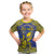 Personalised Niue The Rock Kid T Shirt Niuean Crab Hiapo Pattern Blue Version