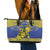 Niue The Rock Leather Tote Bag Niuean Crab Hiapo Pattern Blue Version