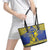 Niue The Rock Leather Tote Bag Niuean Crab Hiapo Pattern Blue Version