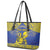 Niue The Rock Leather Tote Bag Niuean Crab Hiapo Pattern Blue Version