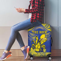 Niue The Rock Luggage Cover Niuean Crab Hiapo Pattern Blue Version