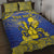 Niue The Rock Quilt Bed Set Niuean Crab Hiapo Pattern Blue Version