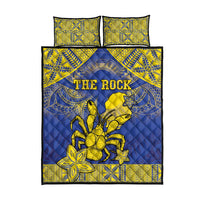 Niue The Rock Quilt Bed Set Niuean Crab Hiapo Pattern Blue Version LT05 - Polynesian Pride