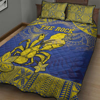 Niue The Rock Quilt Bed Set Niuean Crab Hiapo Pattern Blue Version LT05 - Polynesian Pride