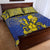 Niue The Rock Quilt Bed Set Niuean Crab Hiapo Pattern Blue Version