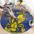 Niue The Rock Round Carpet Niuean Crab Hiapo Pattern Blue Version