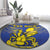 Niue The Rock Round Carpet Niuean Crab Hiapo Pattern Blue Version