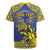 Personalised Niue The Rock Rugby Jersey Niuean Crab Hiapo Pattern Blue Version