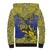 Personalised Niue The Rock Sherpa Hoodie Niuean Crab Hiapo Pattern Blue Version