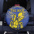 Niue The Rock Spare Tire Cover Niuean Crab Hiapo Pattern Blue Version