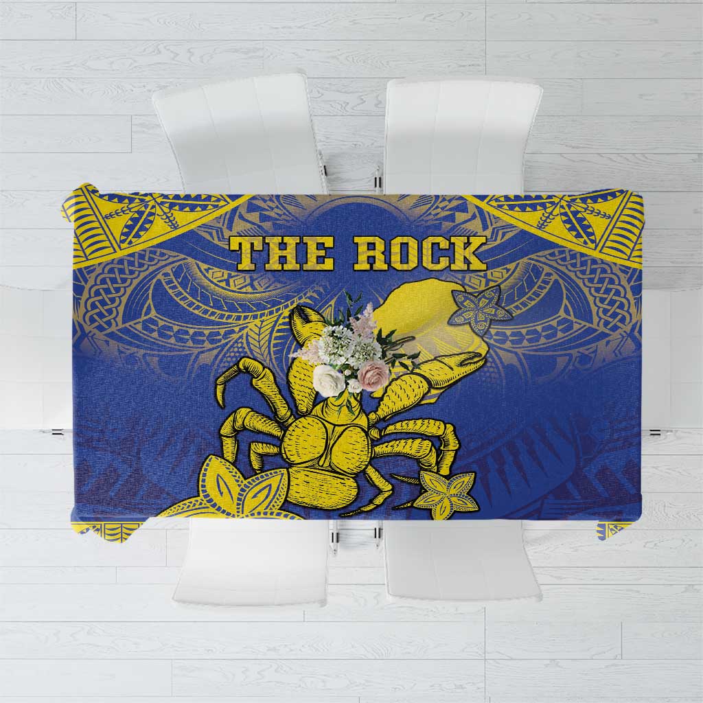 Niue The Rock Tablecloth Niuean Crab Hiapo Pattern Blue Version