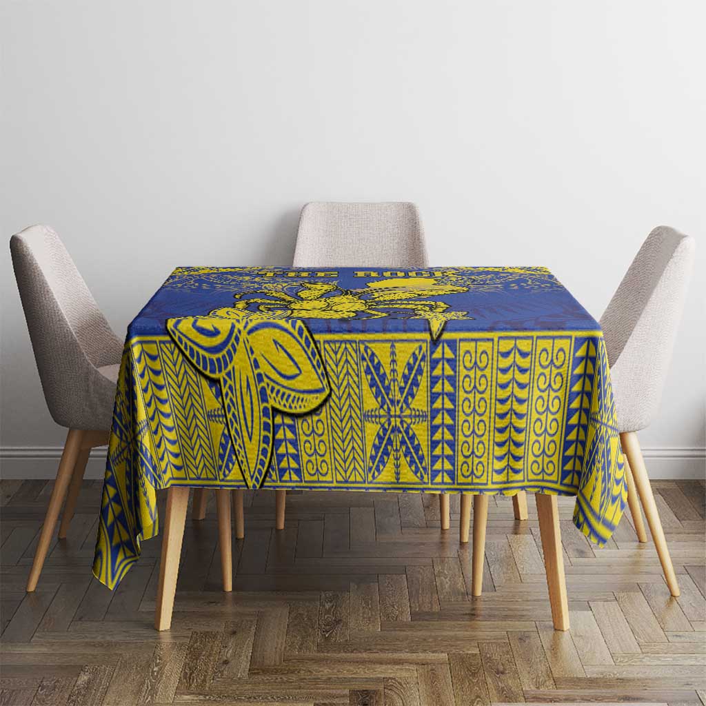 Niue The Rock Tablecloth Niuean Crab Hiapo Pattern Blue Version LT05 - Polynesian Pride