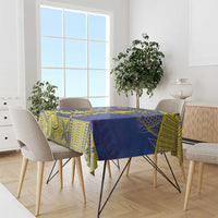 Niue The Rock Tablecloth Niuean Crab Hiapo Pattern Blue Version LT05 - Polynesian Pride