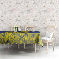 Niue The Rock Tablecloth Niuean Crab Hiapo Pattern Blue Version LT05 - Polynesian Pride