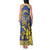 Personalised Niue The Rock Tank Maxi Dress Niuean Crab Hiapo Pattern Blue Version