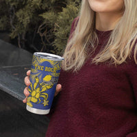 Personalised Niue The Rock Tumbler Cup Niuean Crab Hiapo Pattern Blue Version LT05 - Polynesian Pride