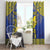 Niue The Rock Window Curtain Niuean Crab Hiapo Pattern Blue Version